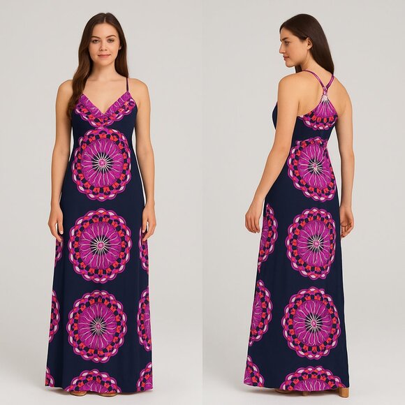 INC International Concepts Dresses & Skirts - INC International Concepts Boho Pink Halter Sundress Maxi Sleeveless Size S